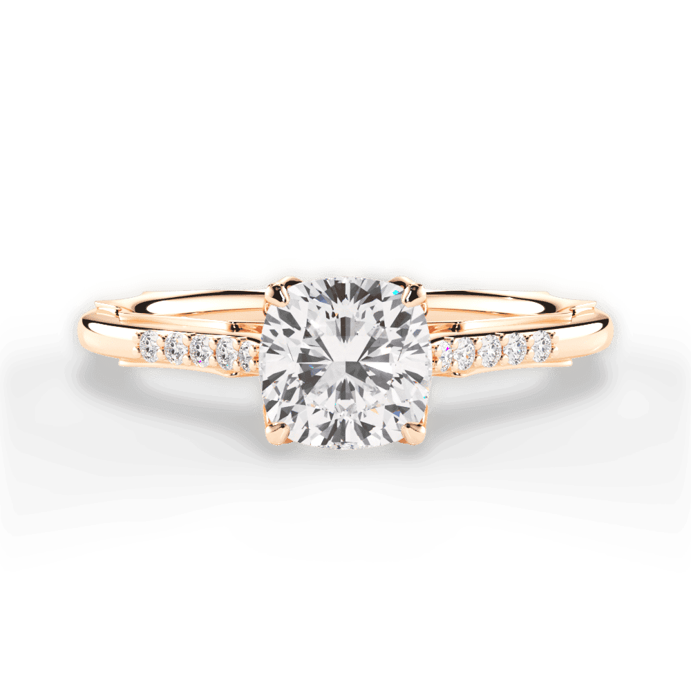 14kt Rose Gold/18kt Rose Gold/cushion/top