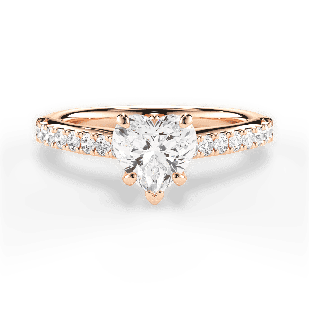14kt Rose Gold/18kt Rose Gold/heart/top