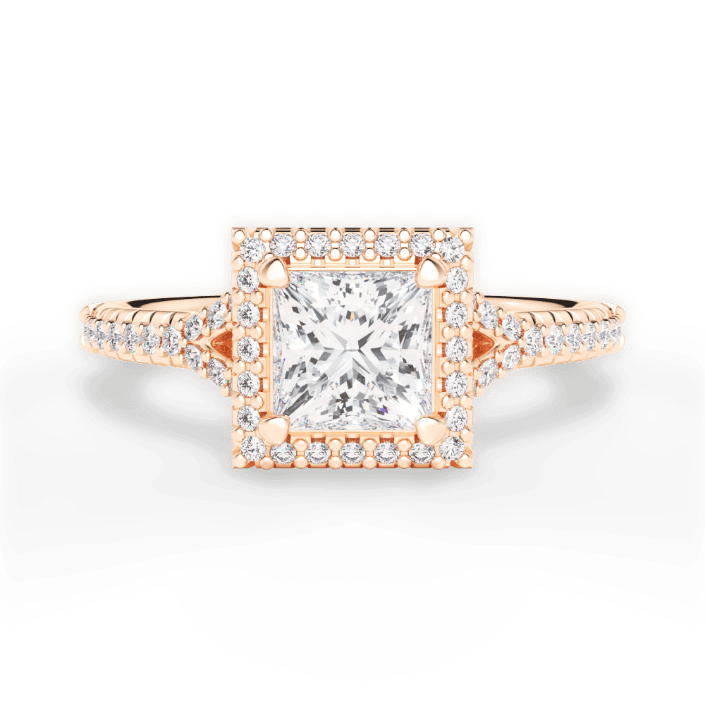 14kt Rose Gold/18kt Rose Gold/princess/top