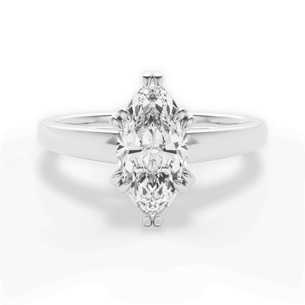 14kt White Gold/18kt White Gold/Platinum/marquise/top