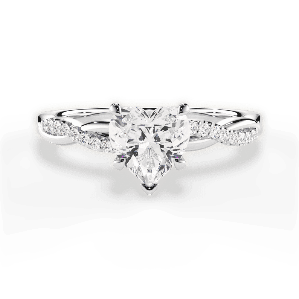 14kt White Gold/18kt White Gold/Platinum/heart/top