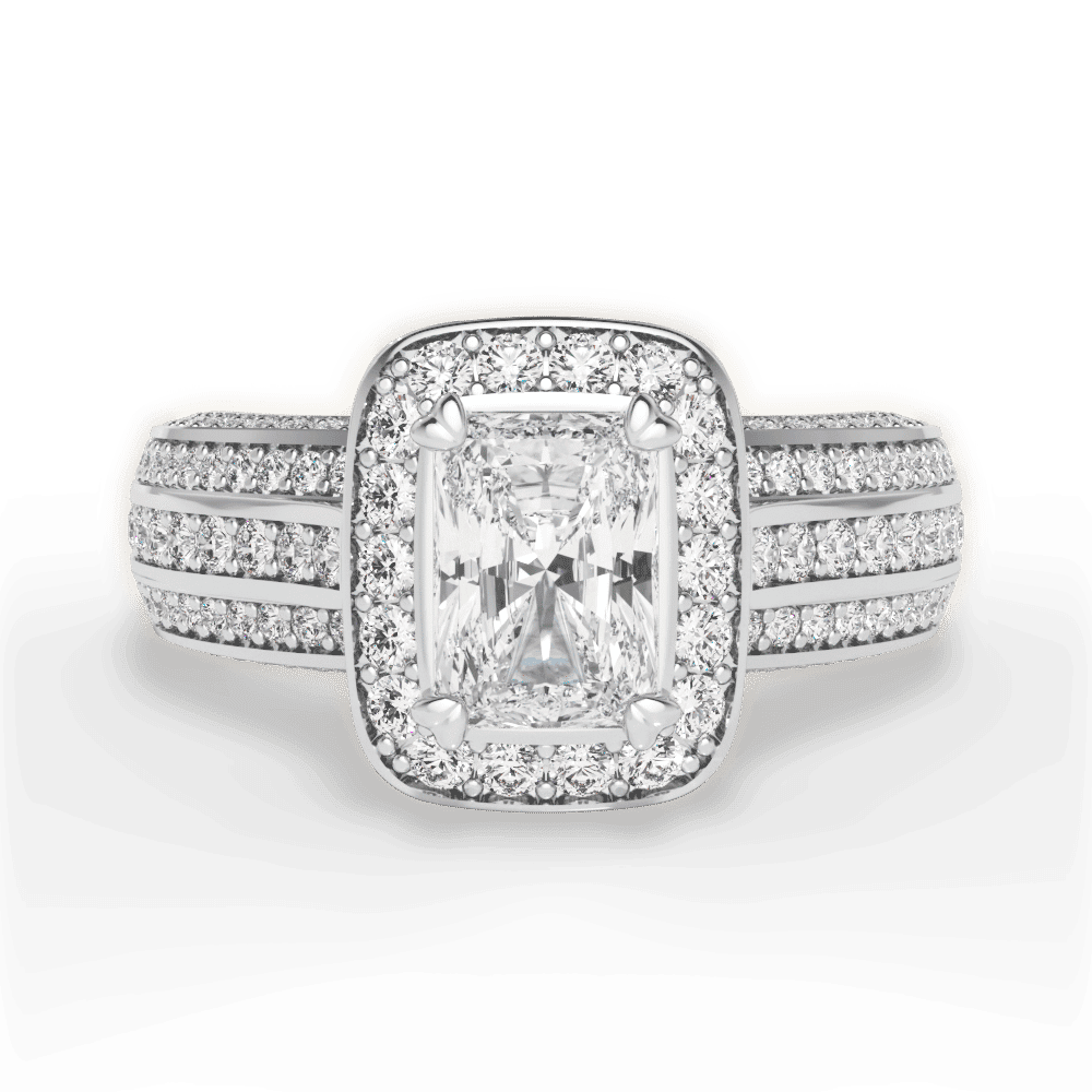 14kt White Gold/18kt White Gold/Platinum/radiant/top