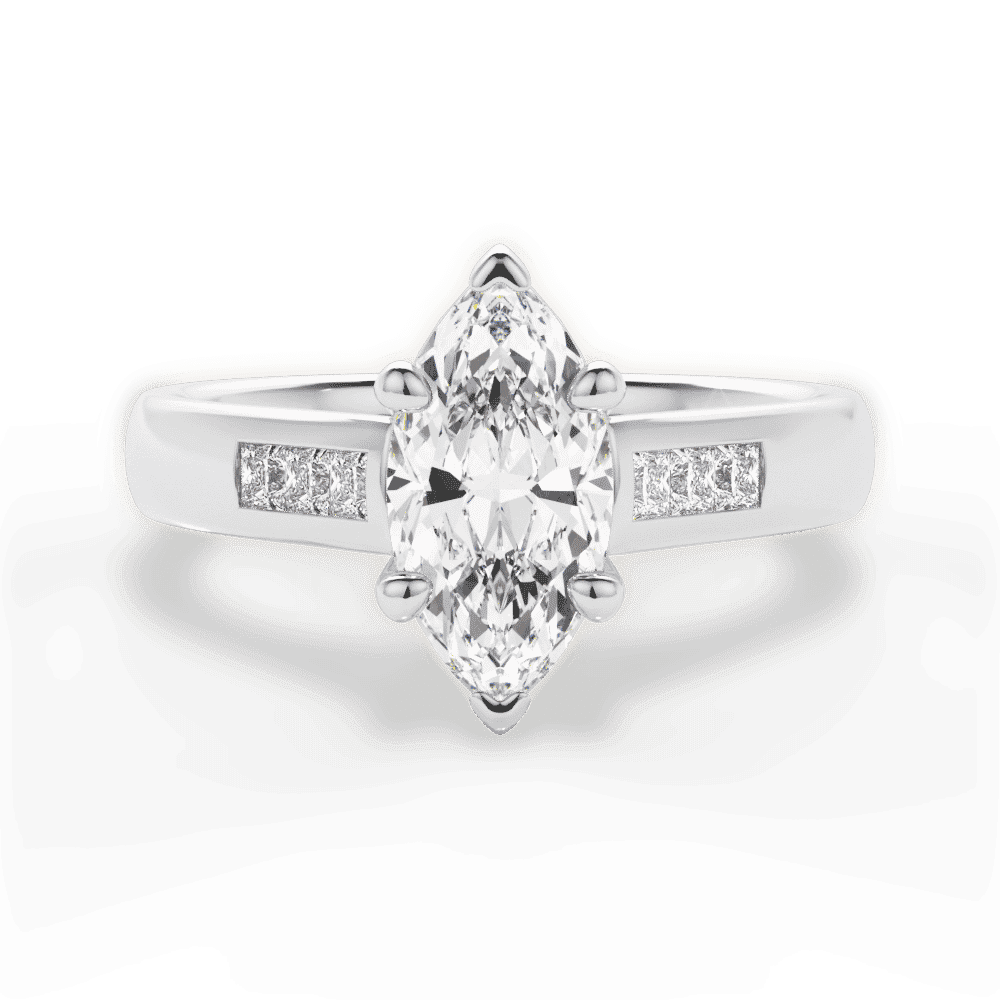 14kt White Gold/18kt White Gold/Platinum/marquise/top