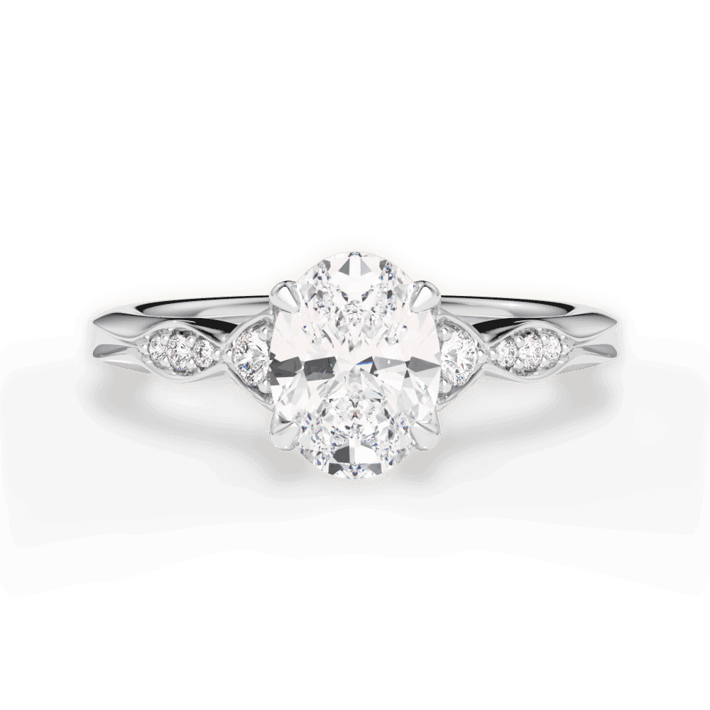 14kt White Gold/18kt White Gold/Platinum/oval/top