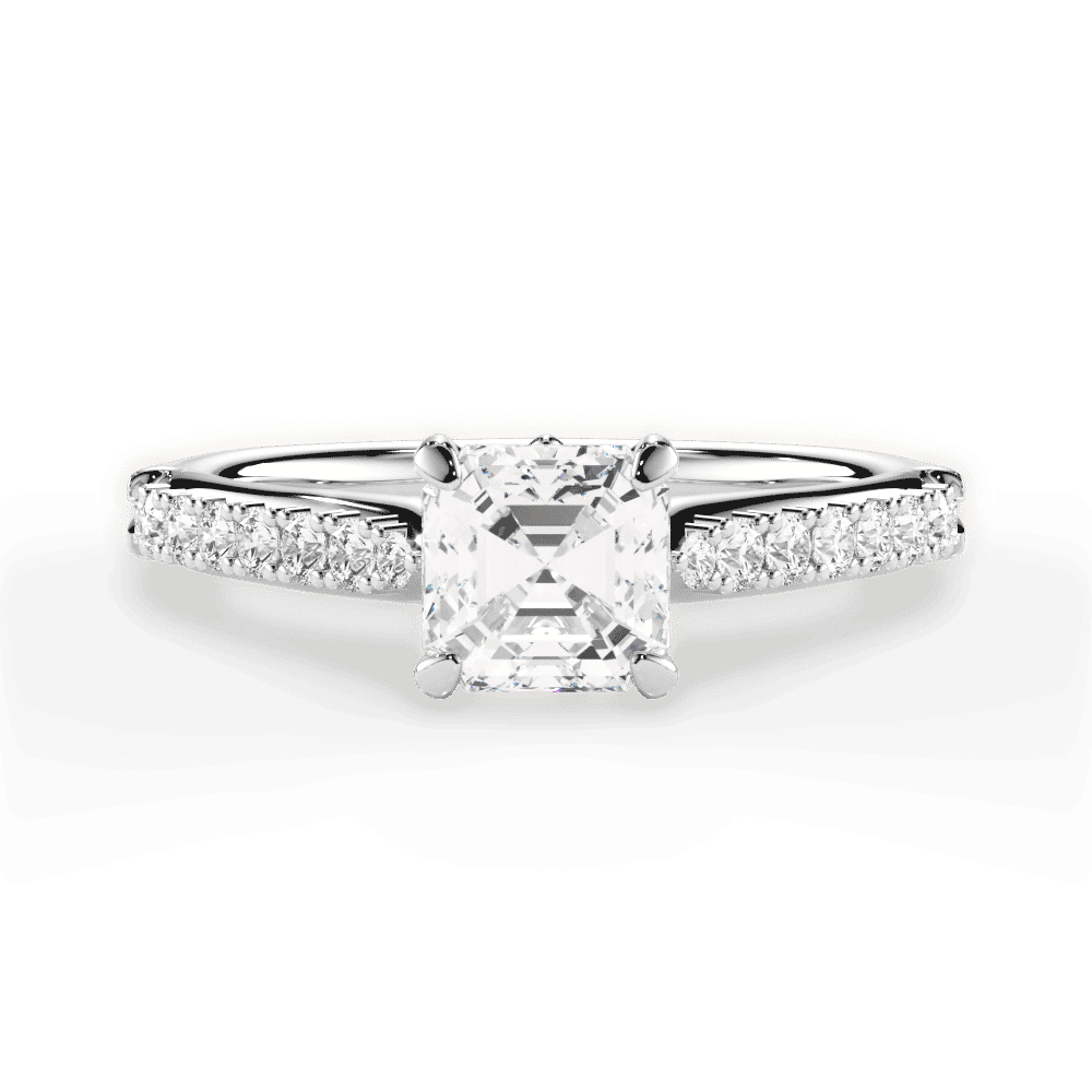14kt White Gold/18kt White Gold/Platinum/asscher/top