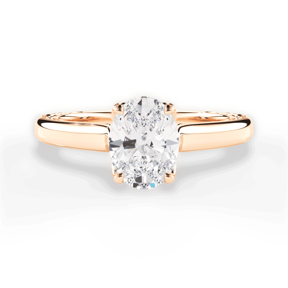 14kt Rose Gold/18kt Rose Gold/oval/top