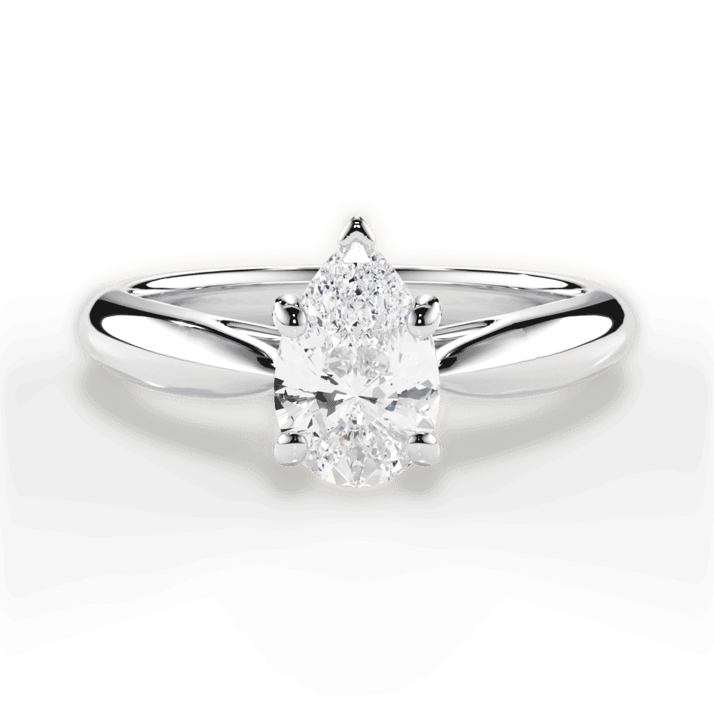 14kt White Gold/18kt White Gold/Platinum/pear/top