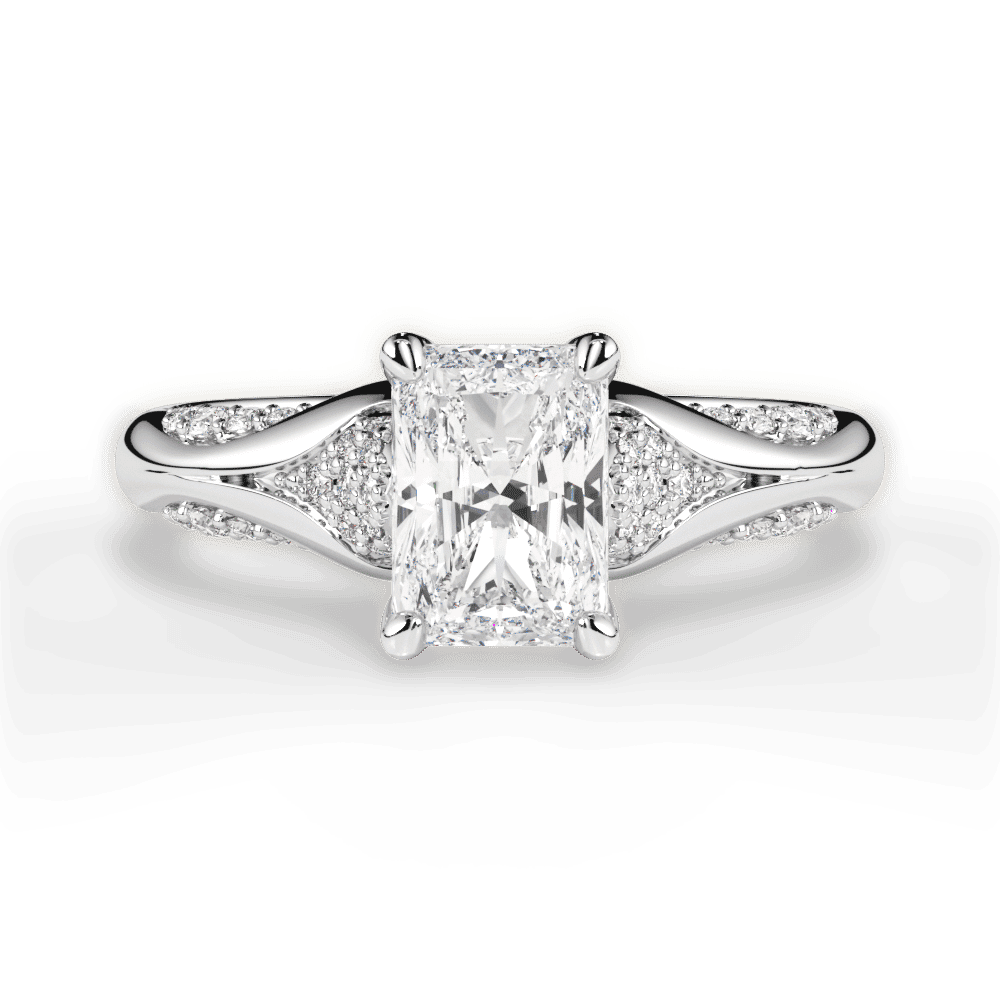 14kt White Gold/18kt White Gold/Platinum/radiant/top