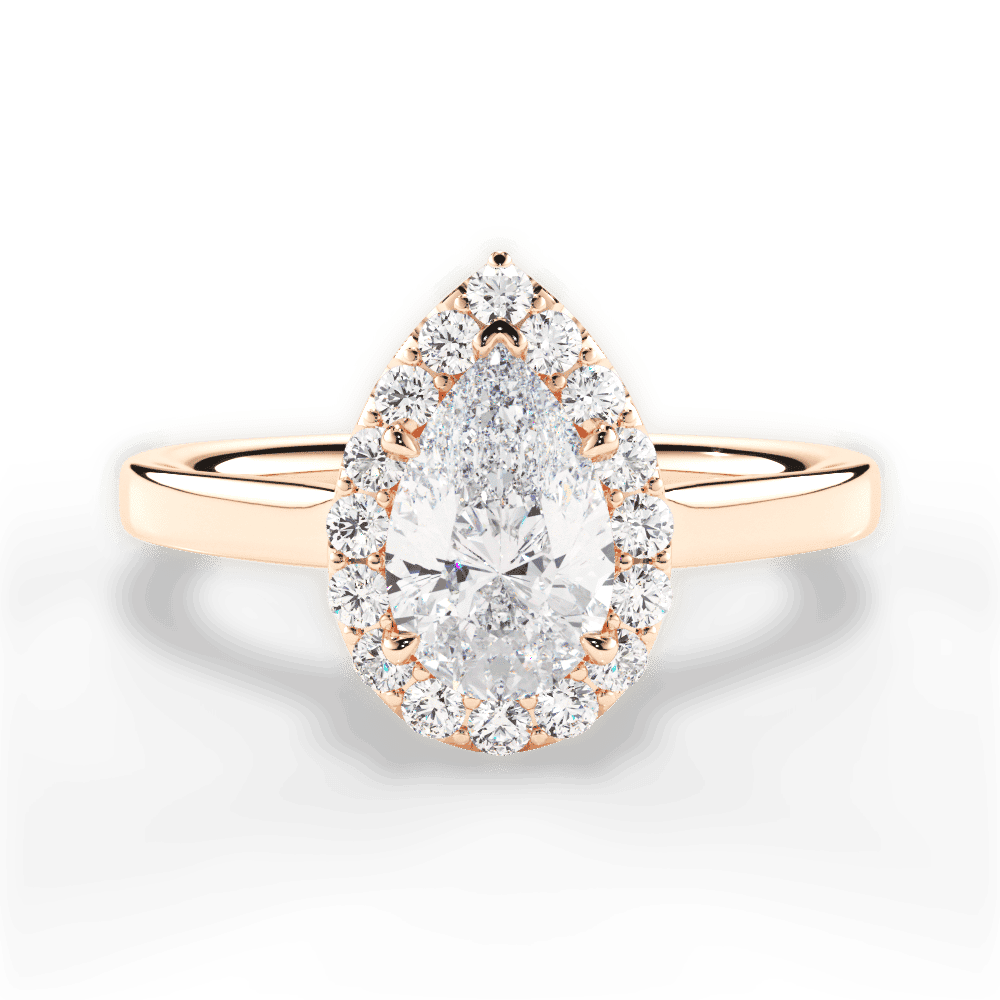 14kt Rose Gold/18kt Rose Gold/pear/top