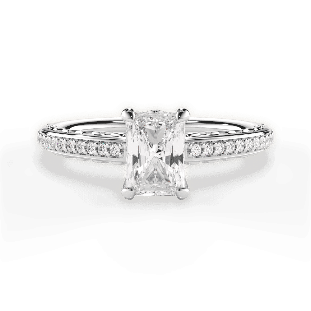 14kt White Gold/18kt White Gold/Platinum/radiant/top