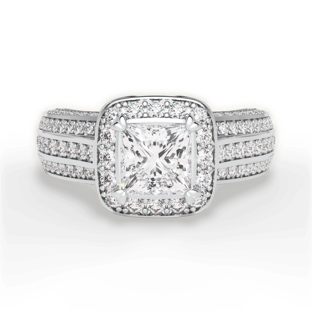 14kt White Gold/18kt White Gold/Platinum/princess/top