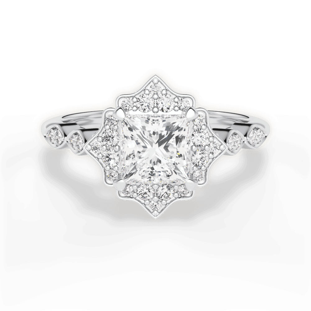 14kt White Gold/18kt White Gold/Platinum/princess/top
