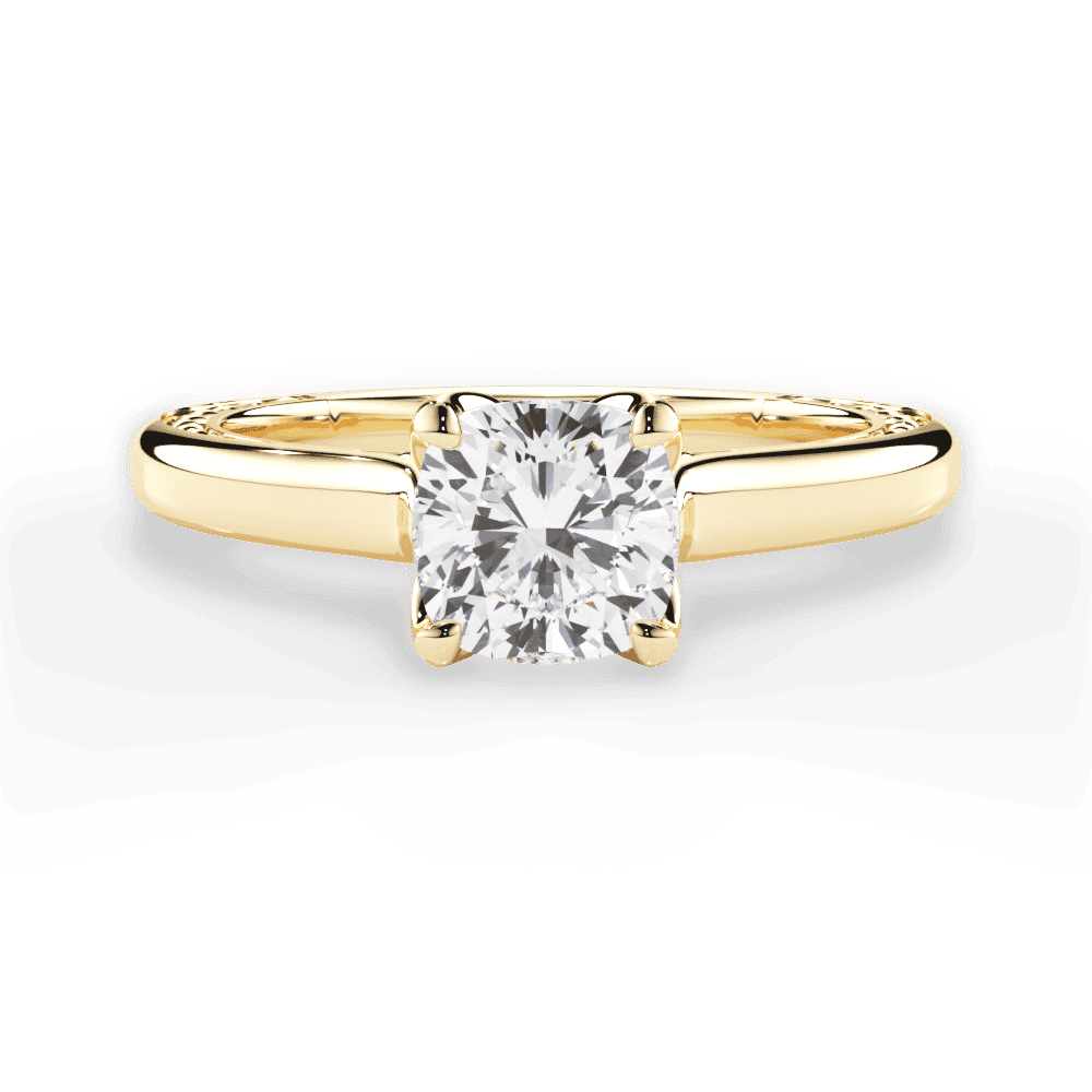 14kt Yellow Gold/18kt Yellow Gold/cushion/top