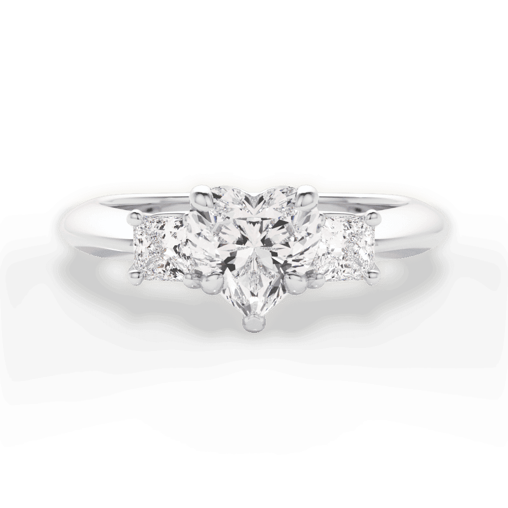 14kt White Gold/18kt White Gold/Platinum/heart/top