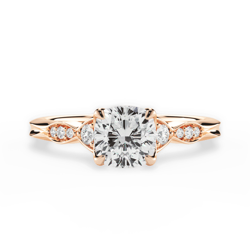 14kt Rose Gold/18kt Rose Gold/cushion/top