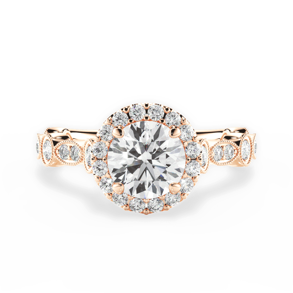14kt Rose Gold/18kt Rose Gold/round/top