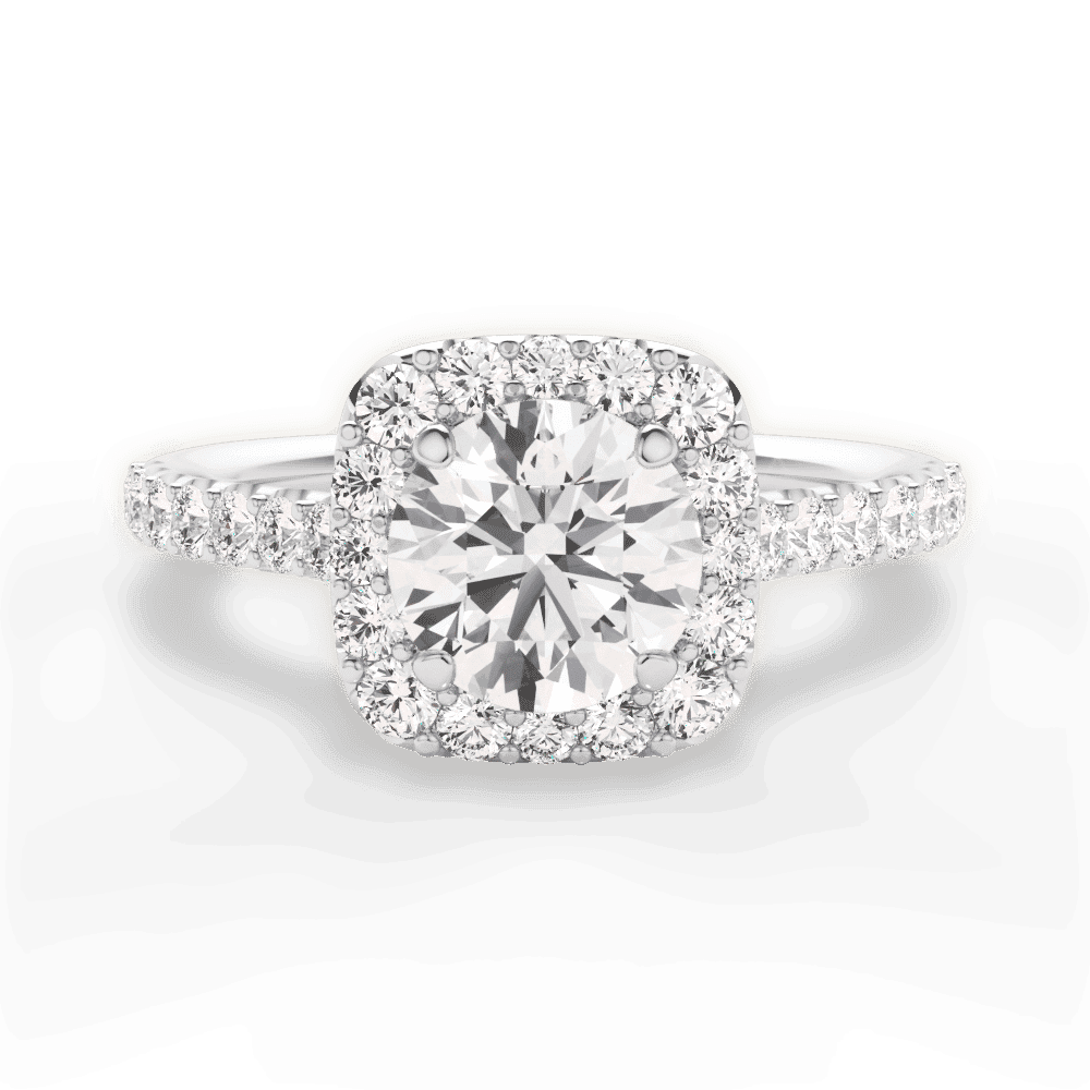 14kt White Gold/18kt White Gold/Platinum/round/top
