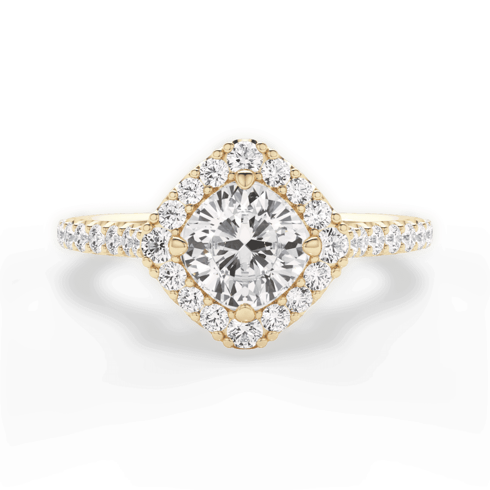14kt Yellow Gold/18kt Yellow Gold/cushion/top