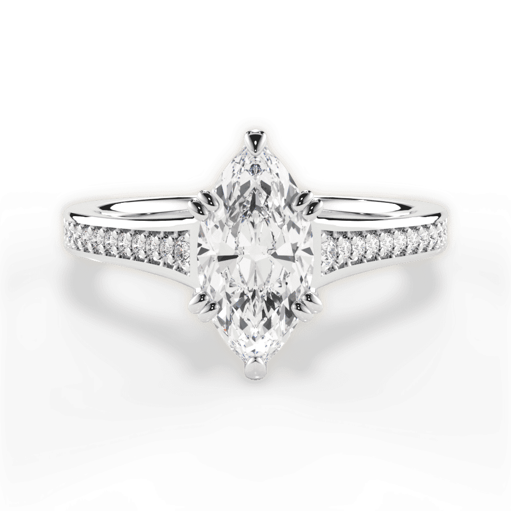 14kt White Gold/18kt White Gold/Platinum/marquise/top