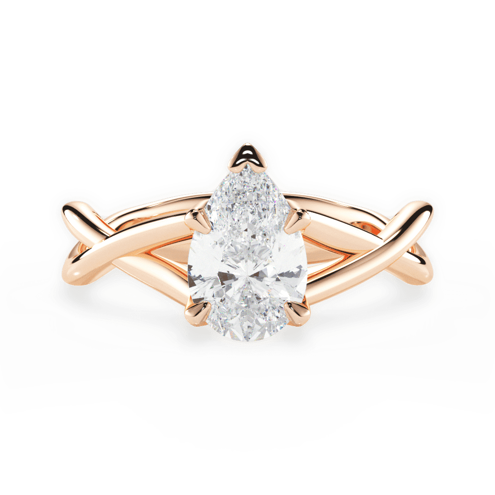 14kt Rose Gold/18kt Rose Gold/pear/top