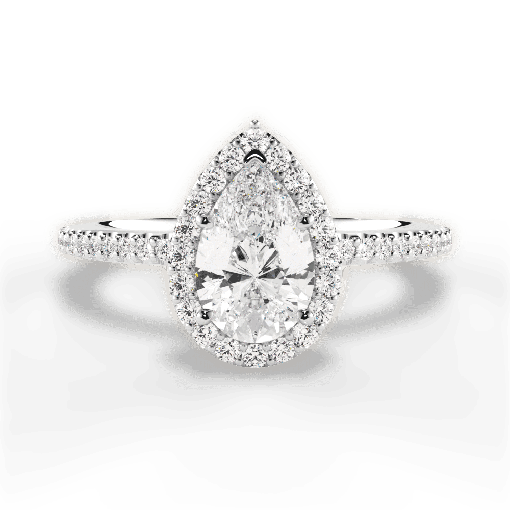 14kt White Gold/18kt White Gold/Platinum/pear/top
