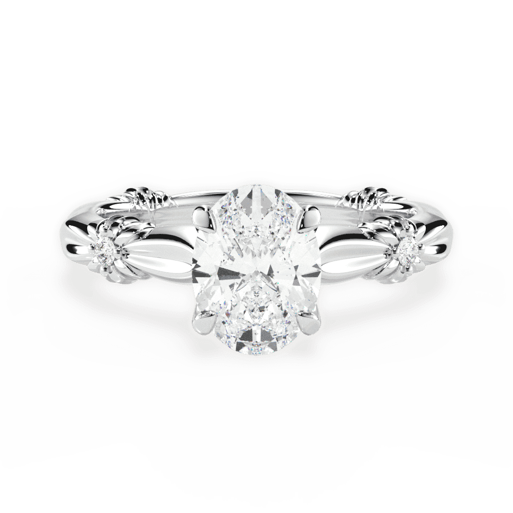 14kt White Gold/18kt White Gold/Platinum/oval/top