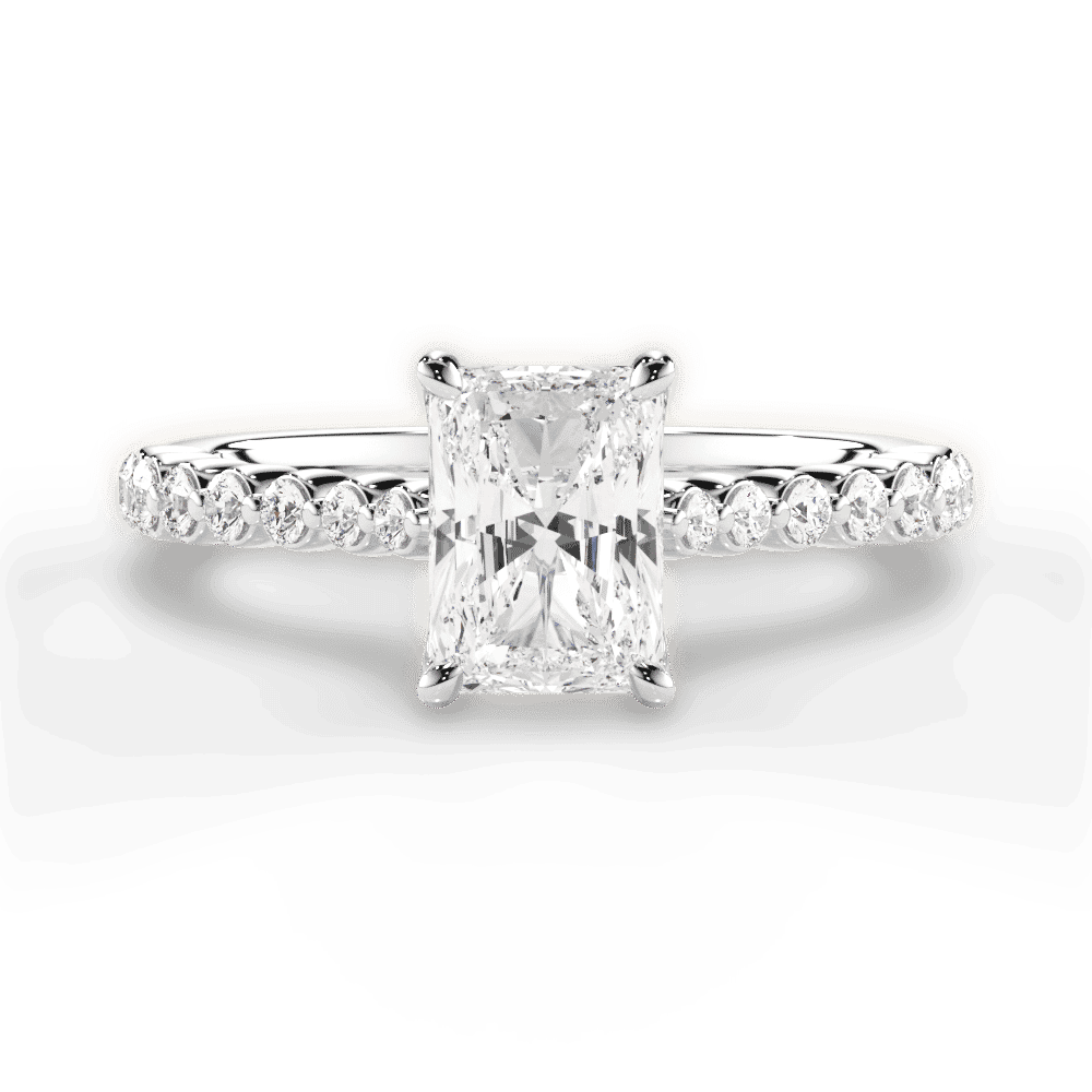 14kt White Gold/18kt White Gold/Platinum/radiant/top