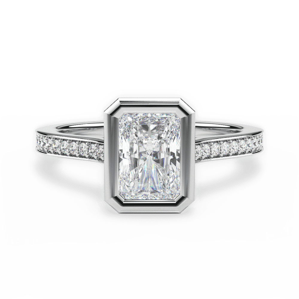 14kt White Gold/18kt White Gold/Platinum/radiant/top
