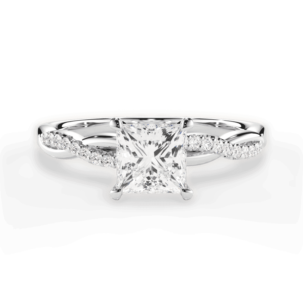 14kt White Gold/18kt White Gold/Platinum/princess/top