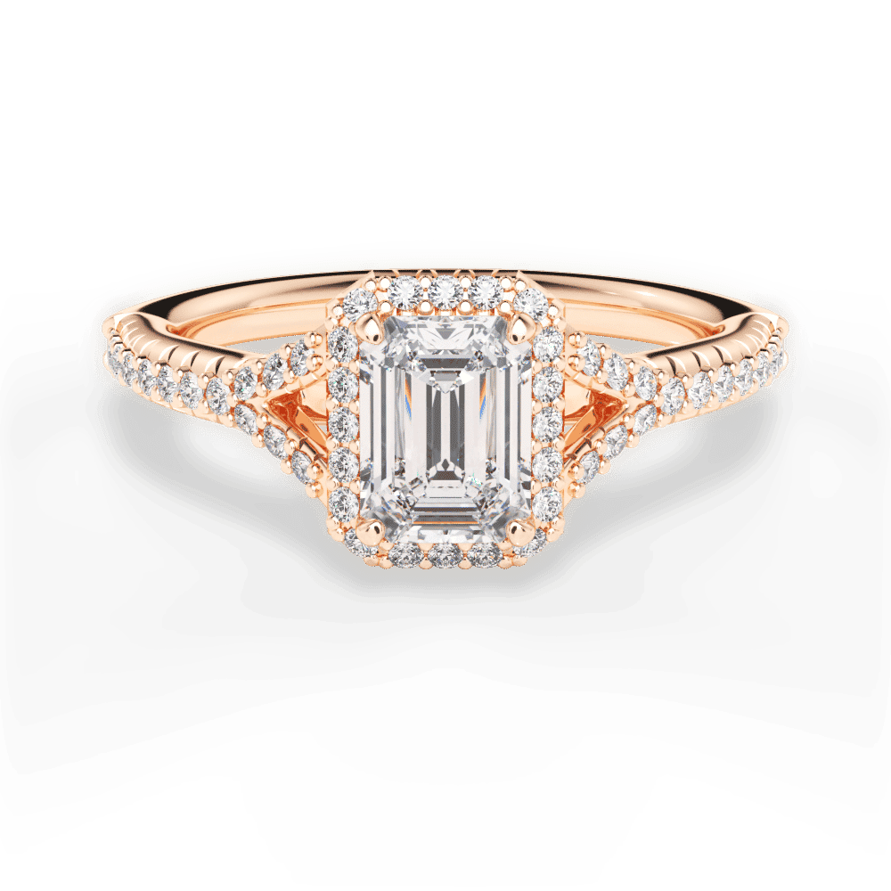 14kt Rose Gold/18kt Rose Gold/emerald/top