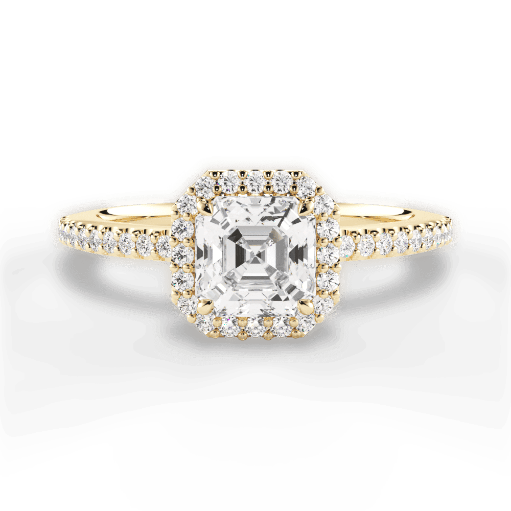 14kt Yellow Gold/18kt Yellow Gold/asscher/top