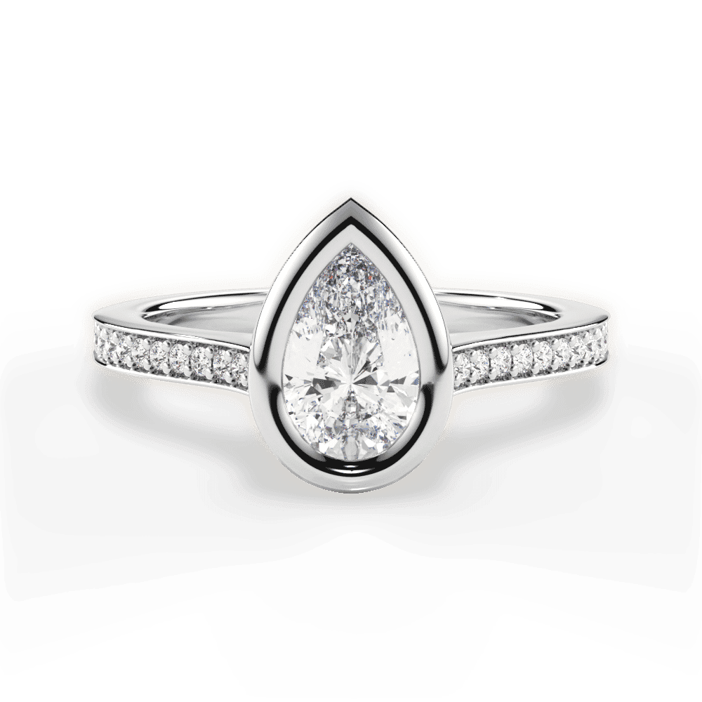 14kt White Gold/18kt White Gold/Platinum/pear/top