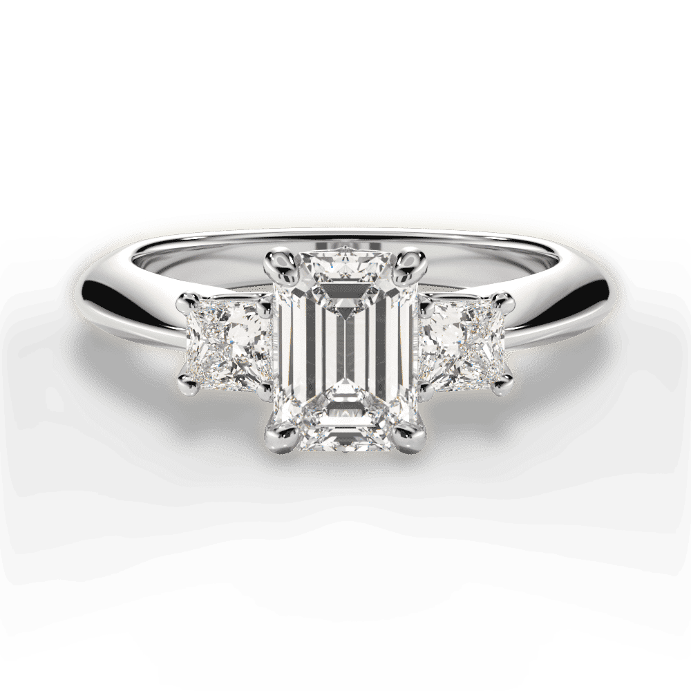14kt White Gold/18kt White Gold/Platinum/emerald/top