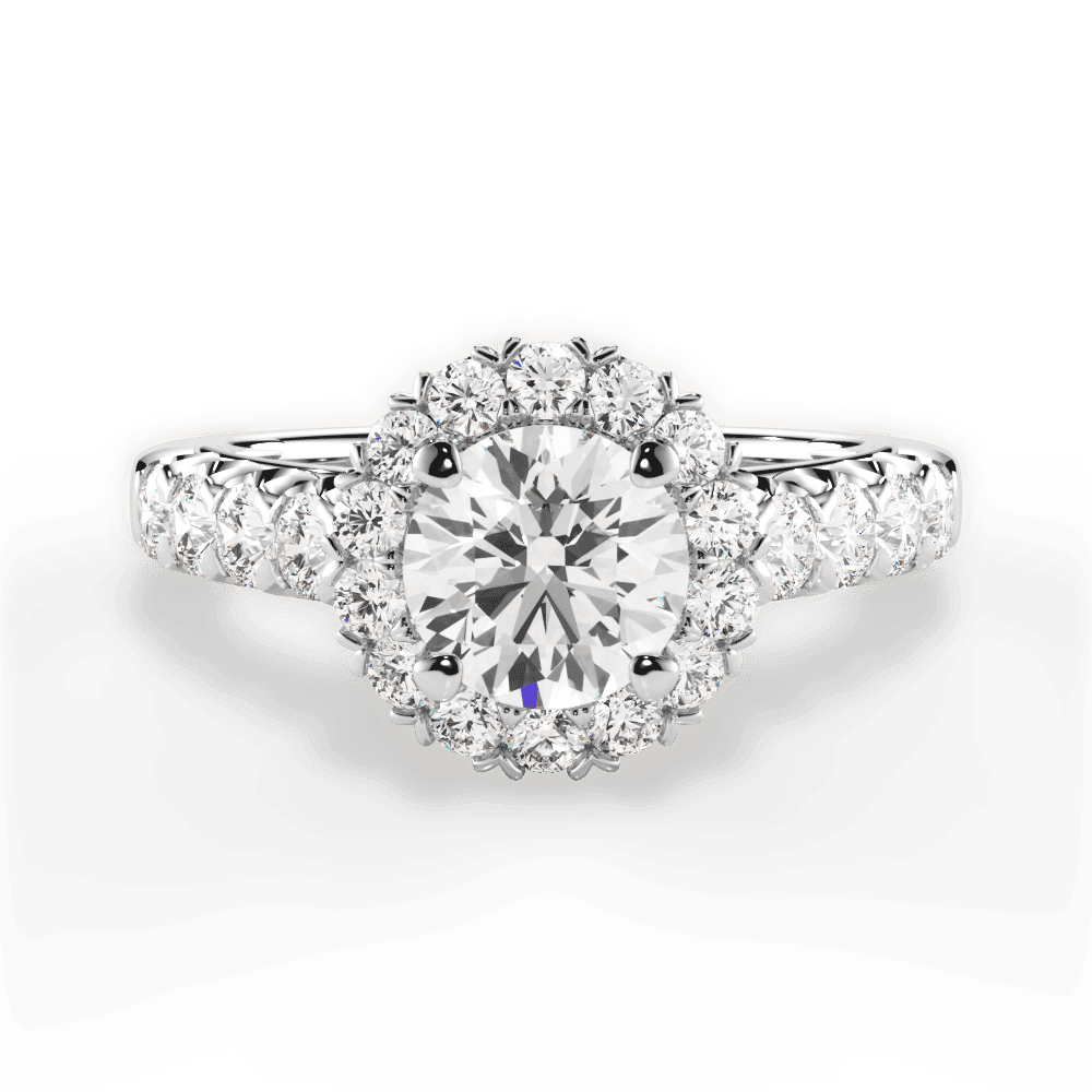 14kt White Gold/18kt White Gold/Platinum/round/top