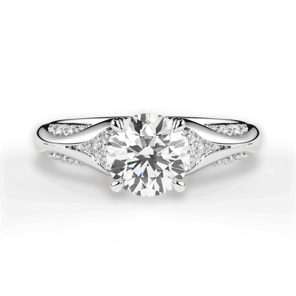 14kt White Gold/18kt White Gold/Platinum/round/top