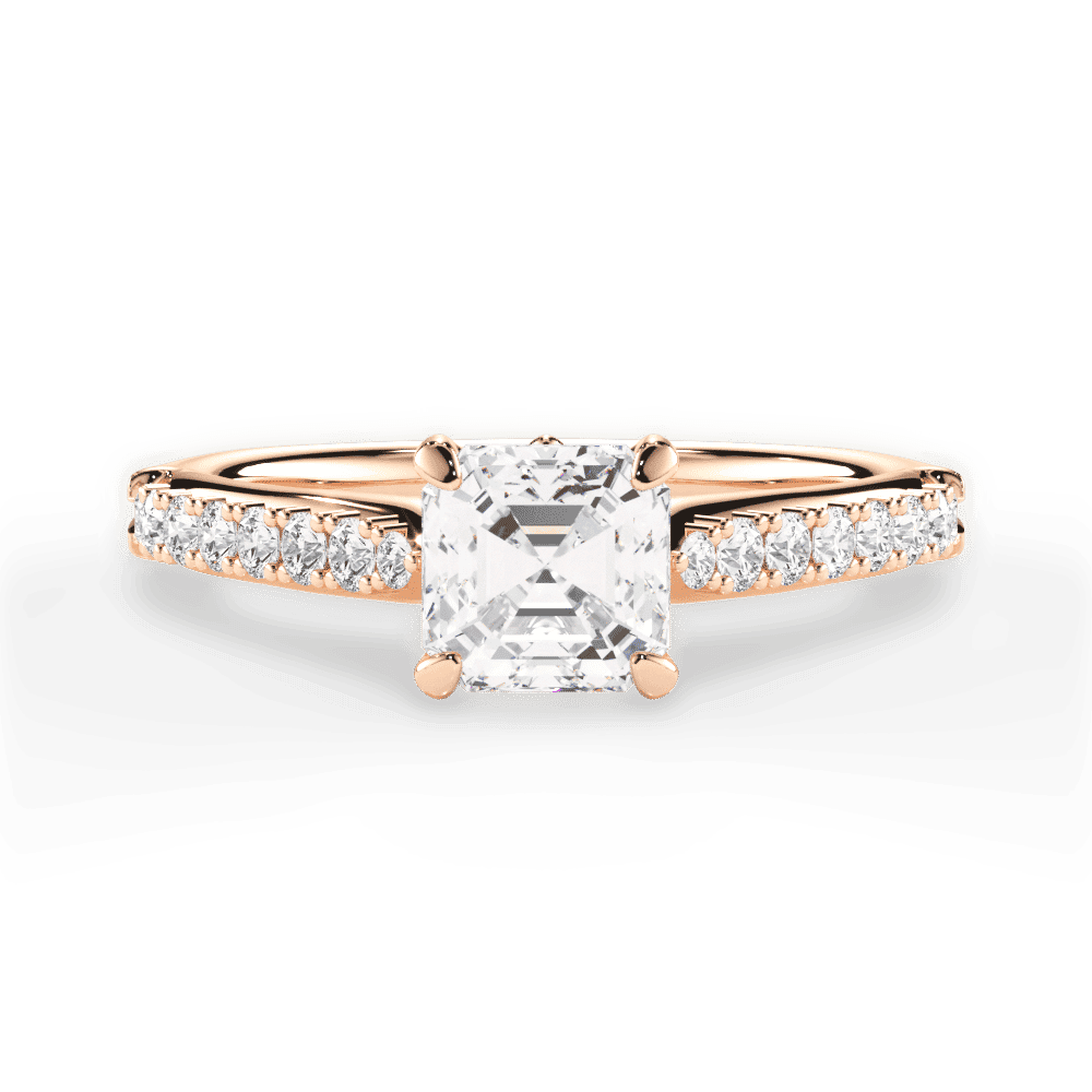 14kt Rose Gold/18kt Rose Gold/asscher/top