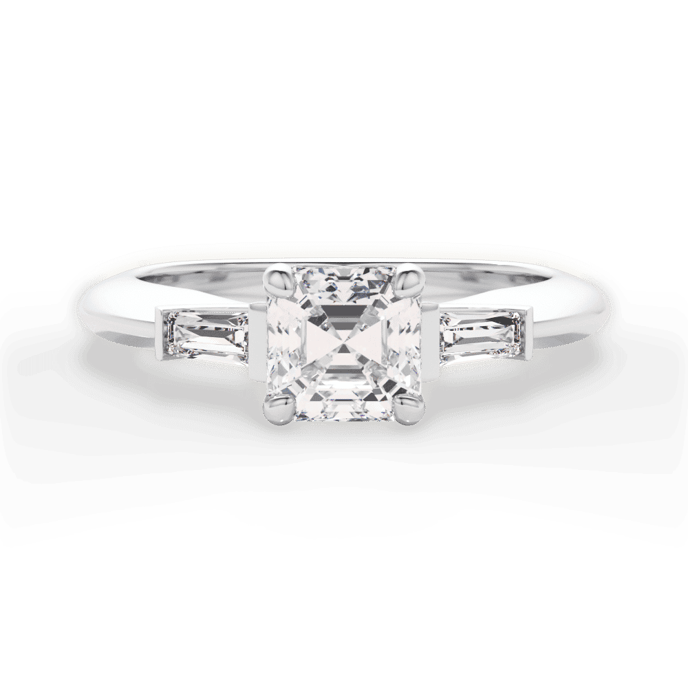 14kt White Gold/18kt White Gold/Platinum/asscher/top