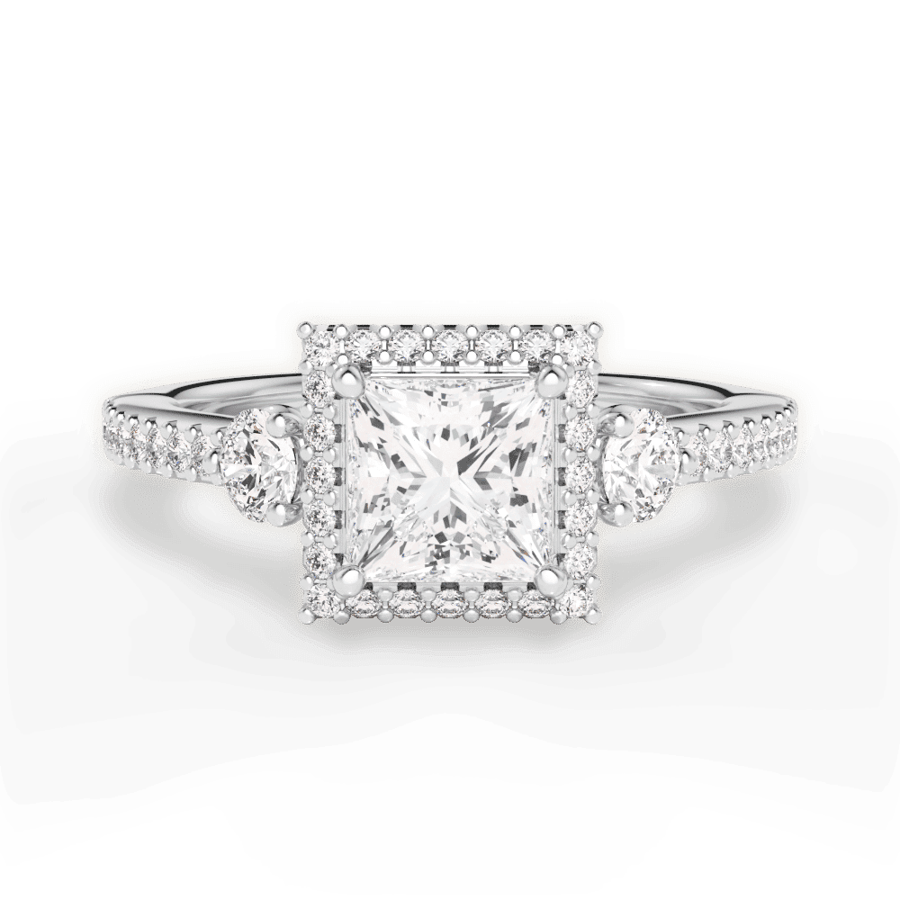 14kt White Gold/18kt White Gold/Platinum/princess/top