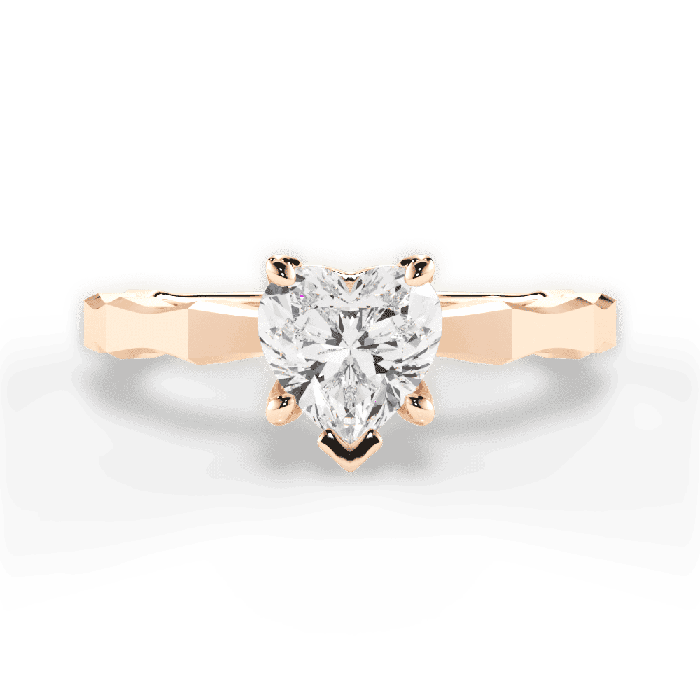 14kt Rose Gold/18kt Rose Gold/heart/top