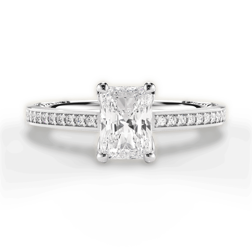14kt White Gold/18kt White Gold/Platinum/radiant/top