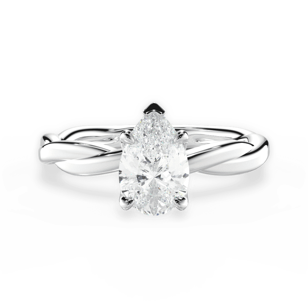 14kt White Gold/18kt White Gold/Platinum/pear/top