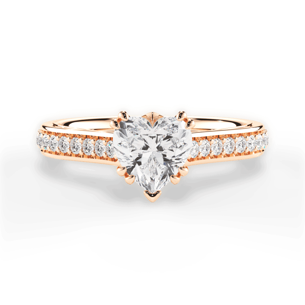 14kt Rose Gold/18kt Rose Gold/heart/top