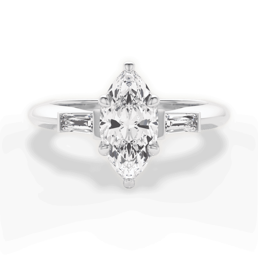 14kt White Gold/18kt White Gold/Platinum/marquise/top