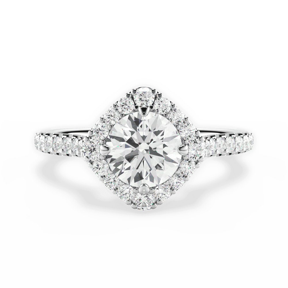 14kt White Gold/18kt White Gold/Platinum/round/top