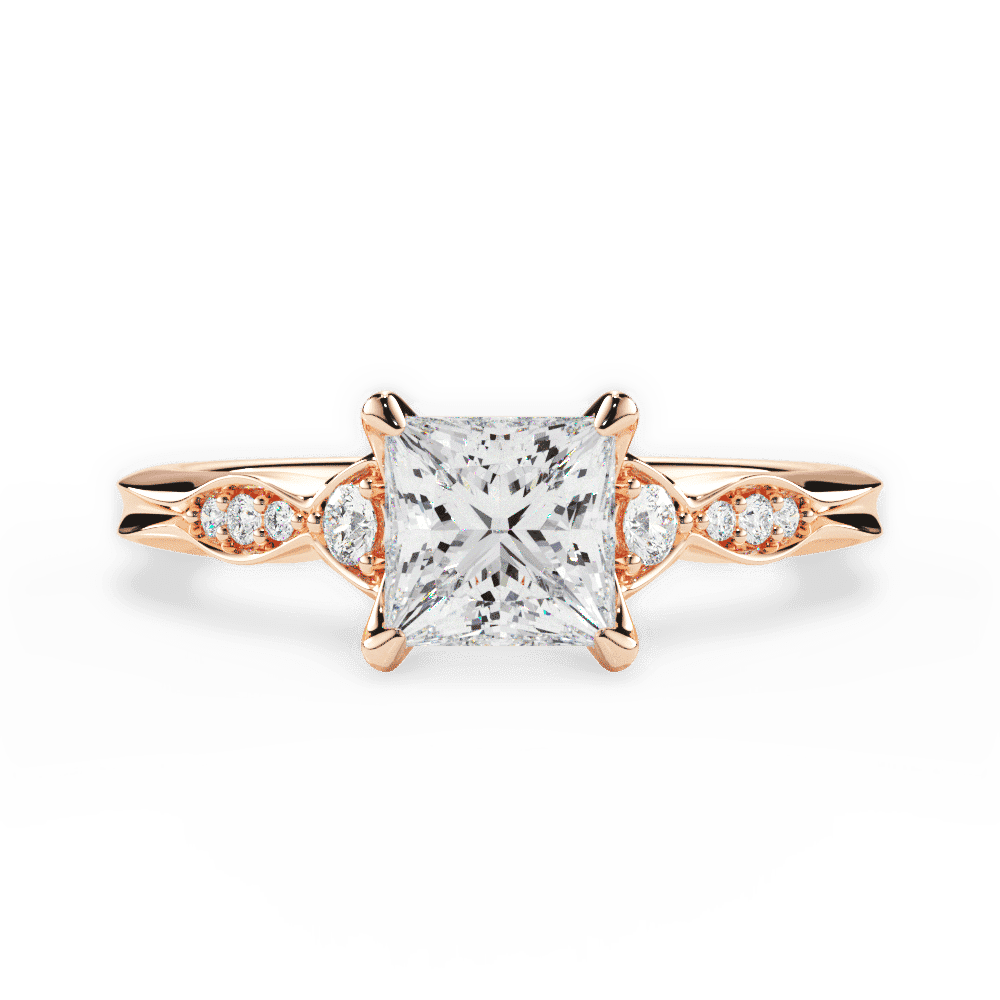 14kt Rose Gold/18kt Rose Gold/princess/top