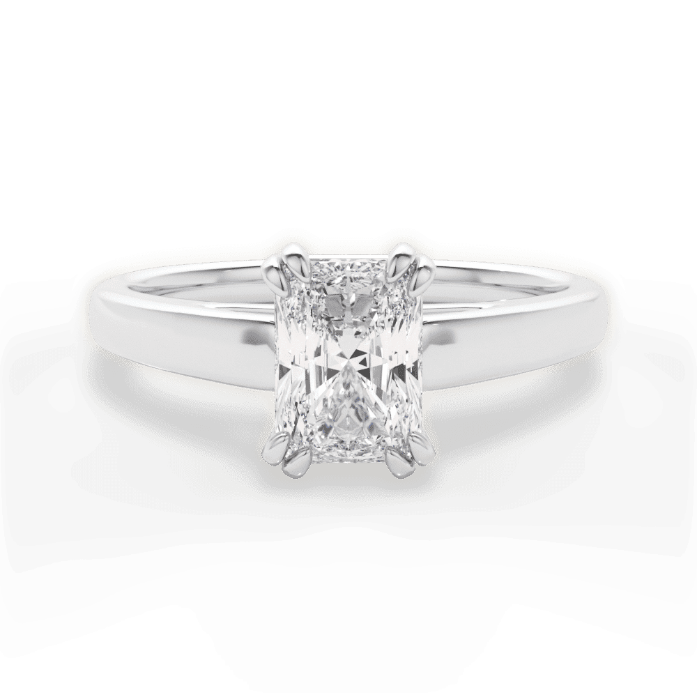 14kt White Gold/18kt White Gold/Platinum/radiant/top