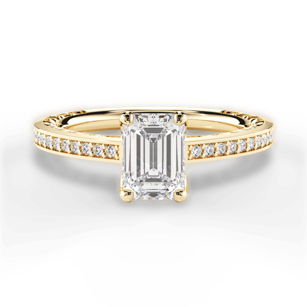 14kt Yellow Gold/18kt Yellow Gold/emerald/top