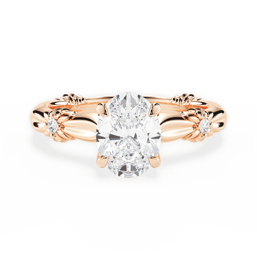 14kt Rose Gold/18kt Rose Gold/oval/top