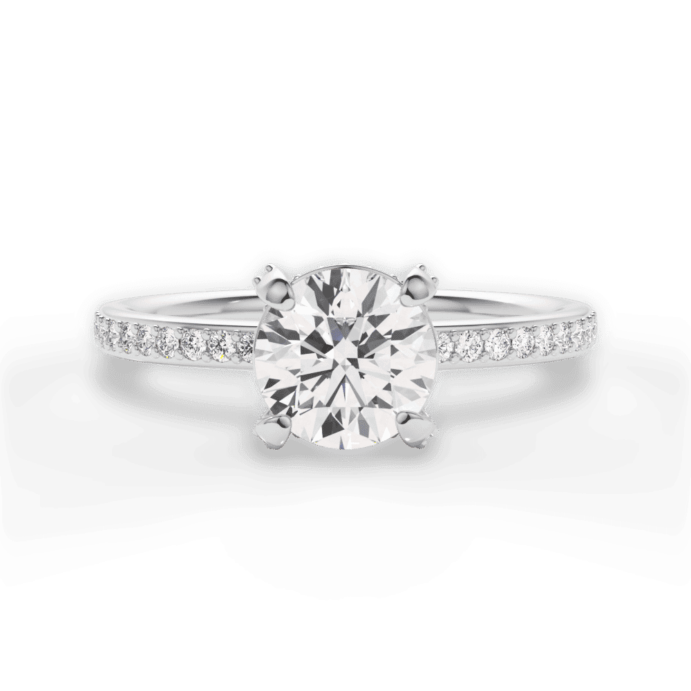14kt White Gold/18kt White Gold/Platinum/round/top