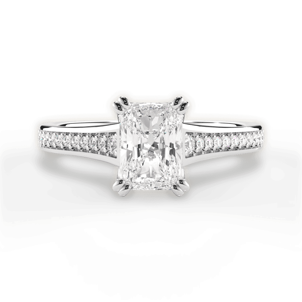 14kt White Gold/18kt White Gold/Platinum/radiant/top
